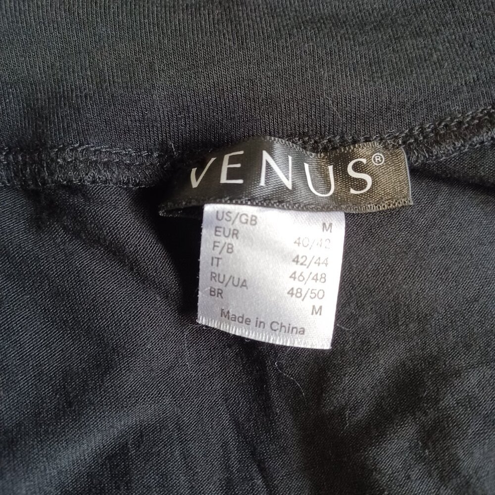Venus women top black cold shoulder stretch sz M feminine dark academia casual - Picture 6 of 6